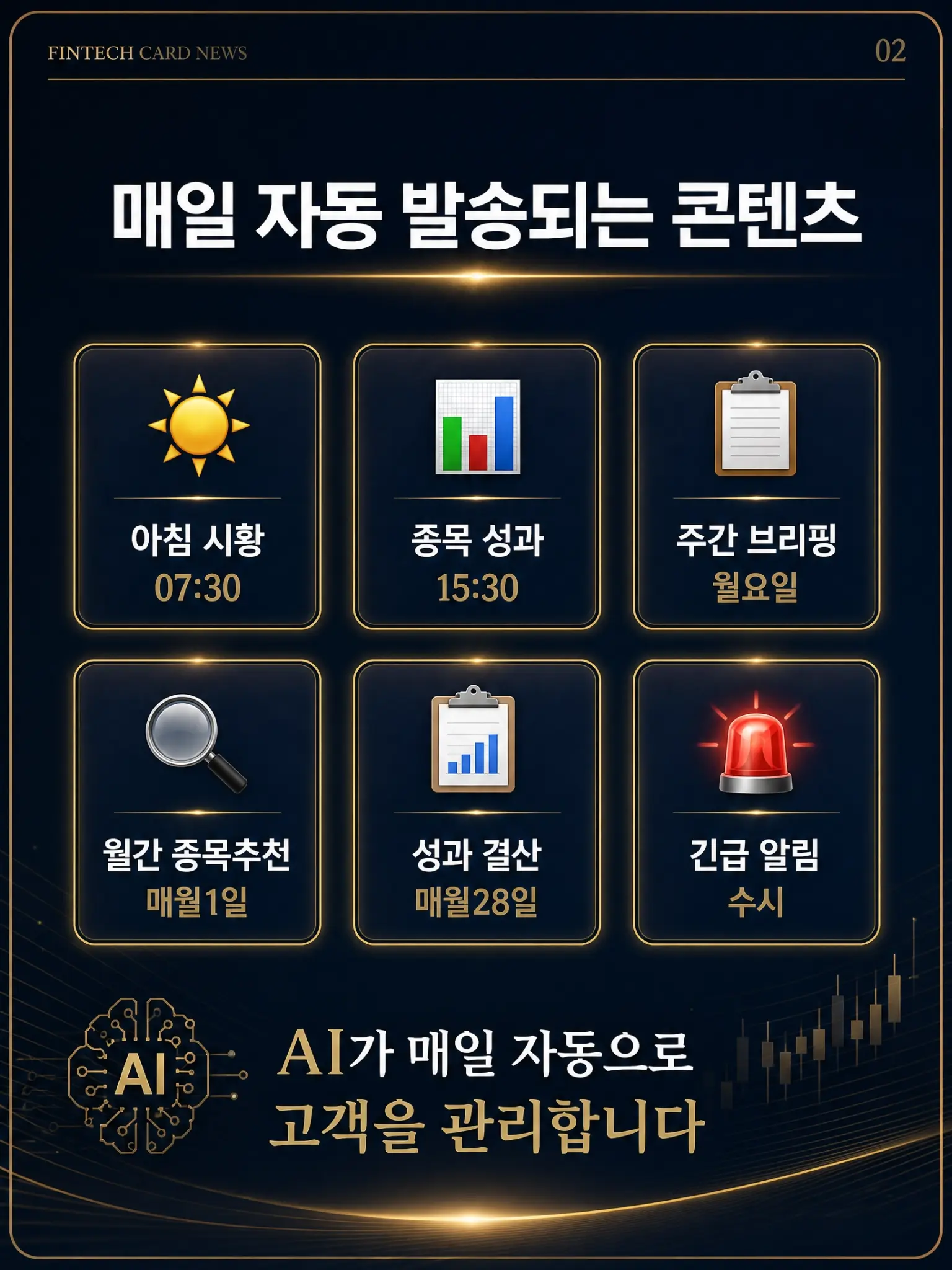 VIP 고객에게 자동 발송되는 시황과 리포트 안내